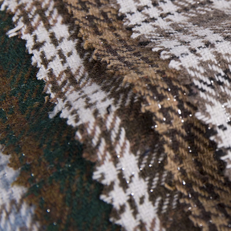 Metallic Check Multicolors kostkovaná tvídová tkanina z chemických vláken na kabáty 2133