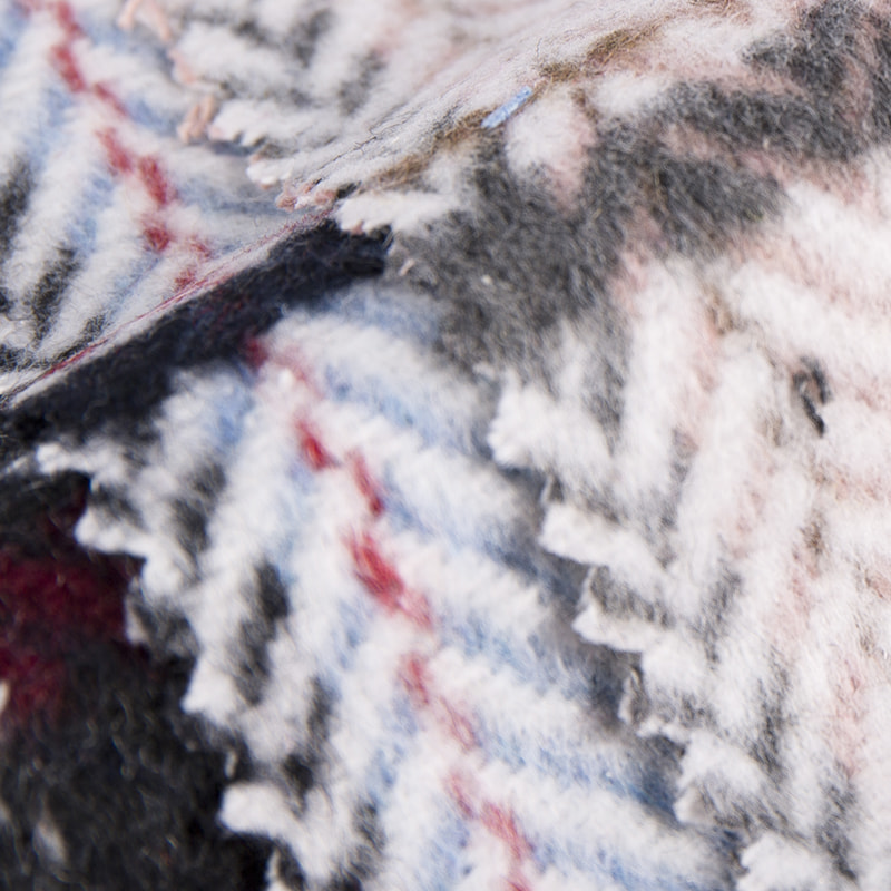 Vlněný kostkovaný žakárový kartáč z rybí kosti Tweed Fabric 2424