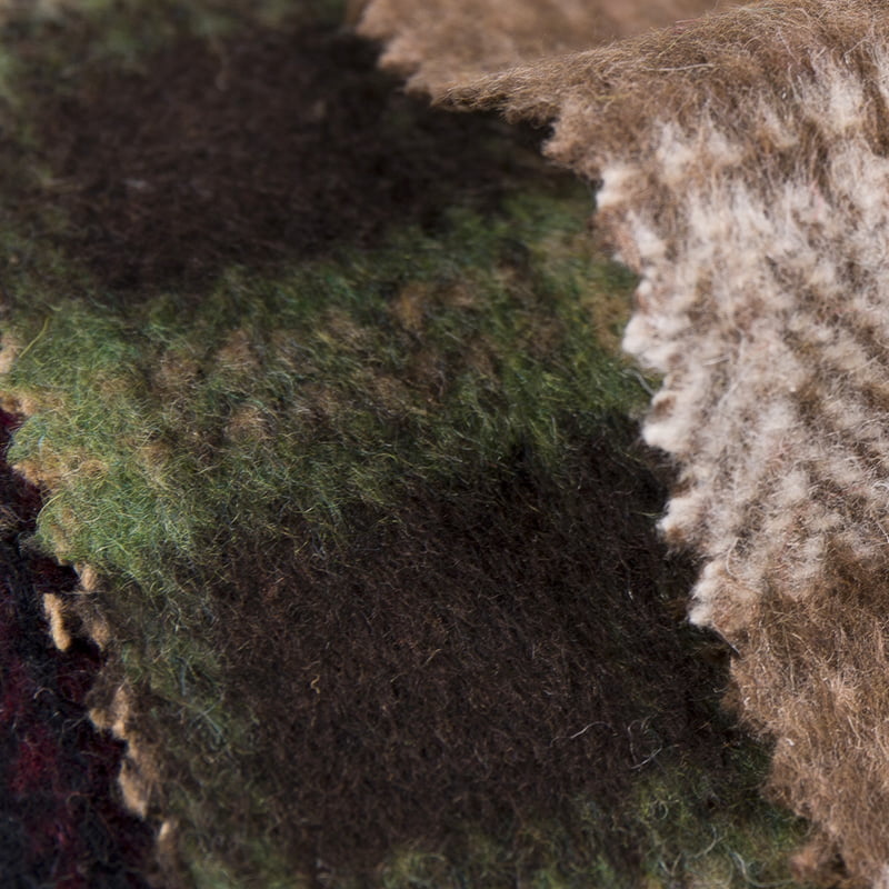 Tartan Plaid Rybí kost Silný kartáč 10% Vlna 90% Polyester Tweed Fabric 2758