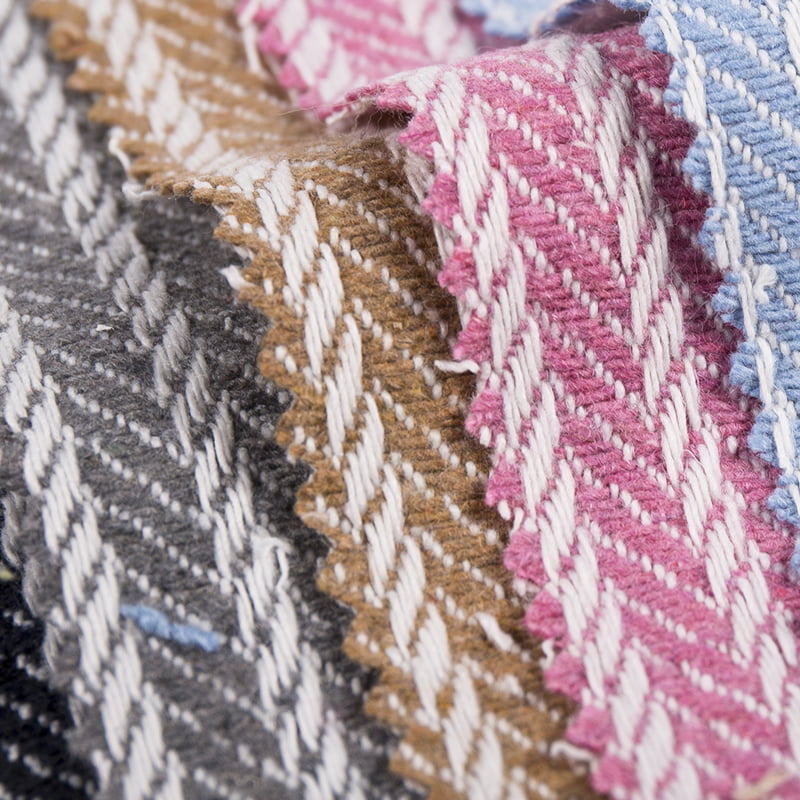 Twisted pruhovaná vlněná polyesterová žakárová tkanina 3277