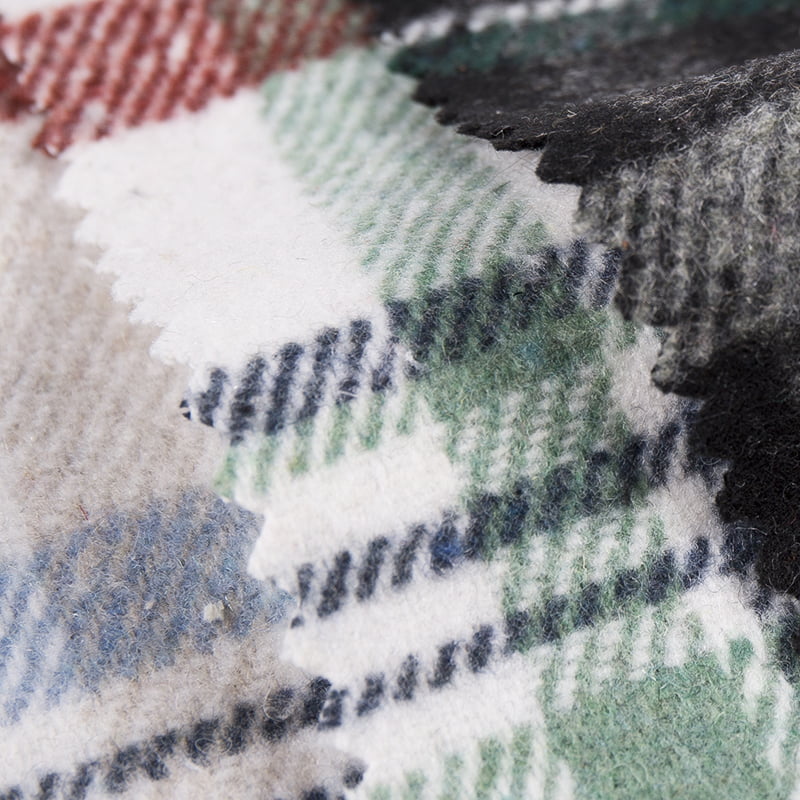 Kostkovaná tvídová vlněná tkanina světlé barvy 3509