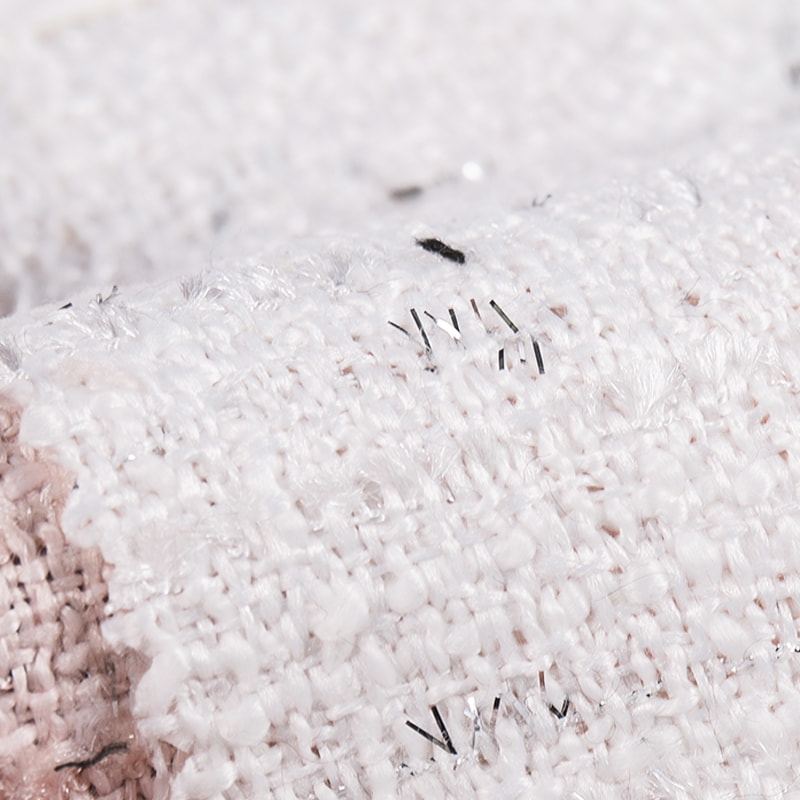 Metalická černá bílá růžová červená embosovaná tkaná tkanina Chanle 3537