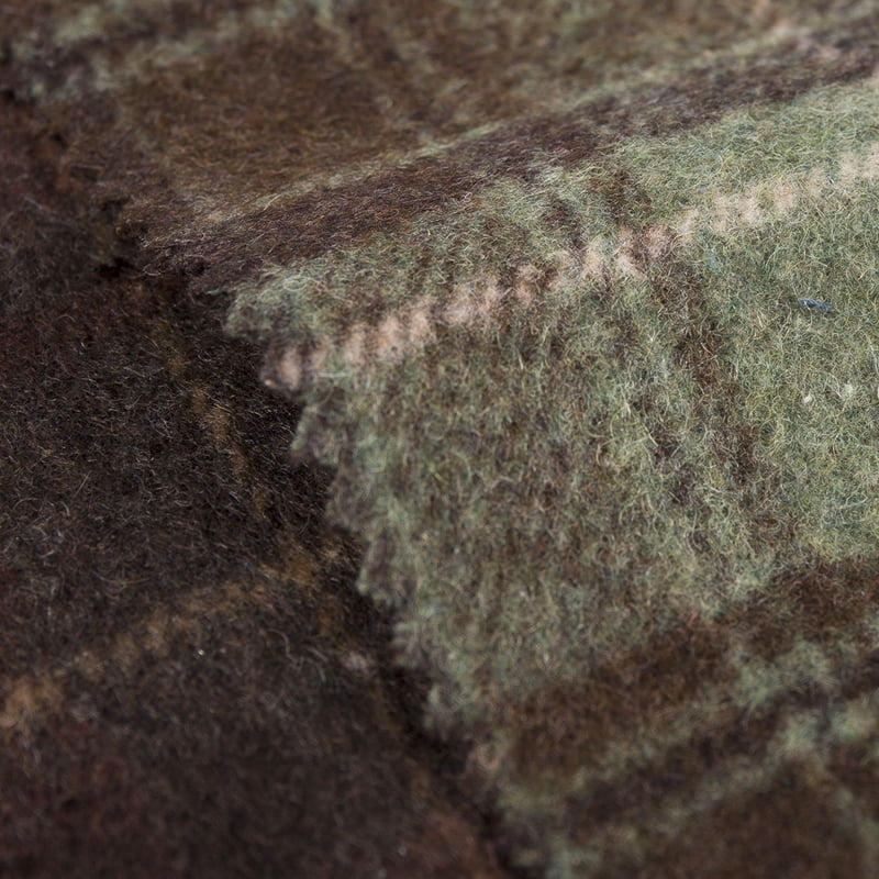 Tweed Check Green Brown kostkovaná Tweed Fabric 3544