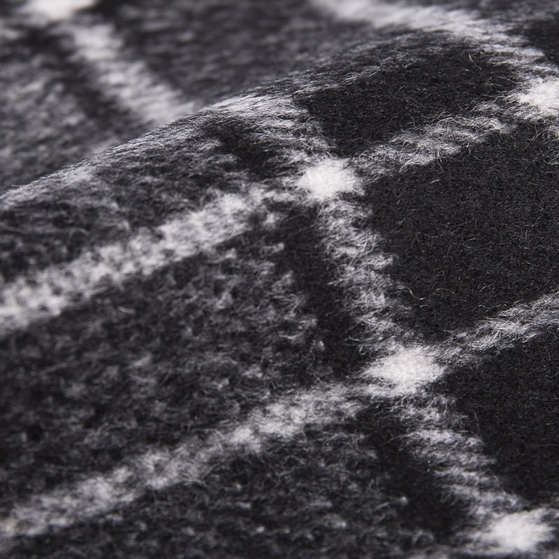 Černobílý kostkovaný kartáč Woven Fleece Fabric SH2404