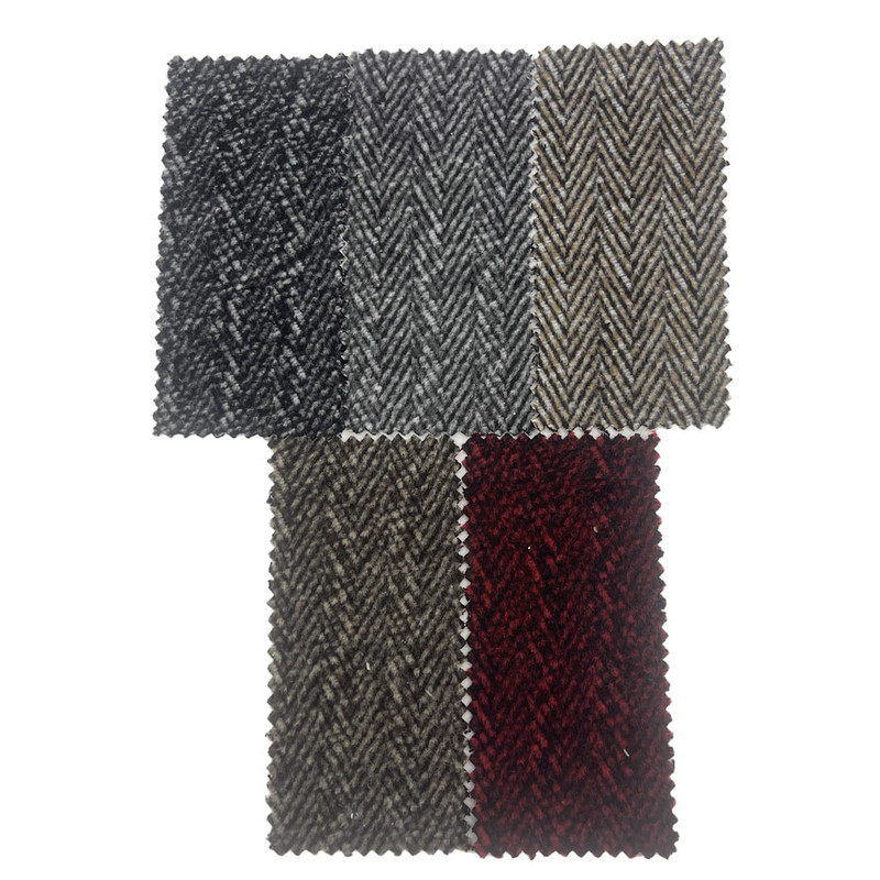 Černočervený vlněný kartáč na husté tvídové tkaniny na oděvy 4298